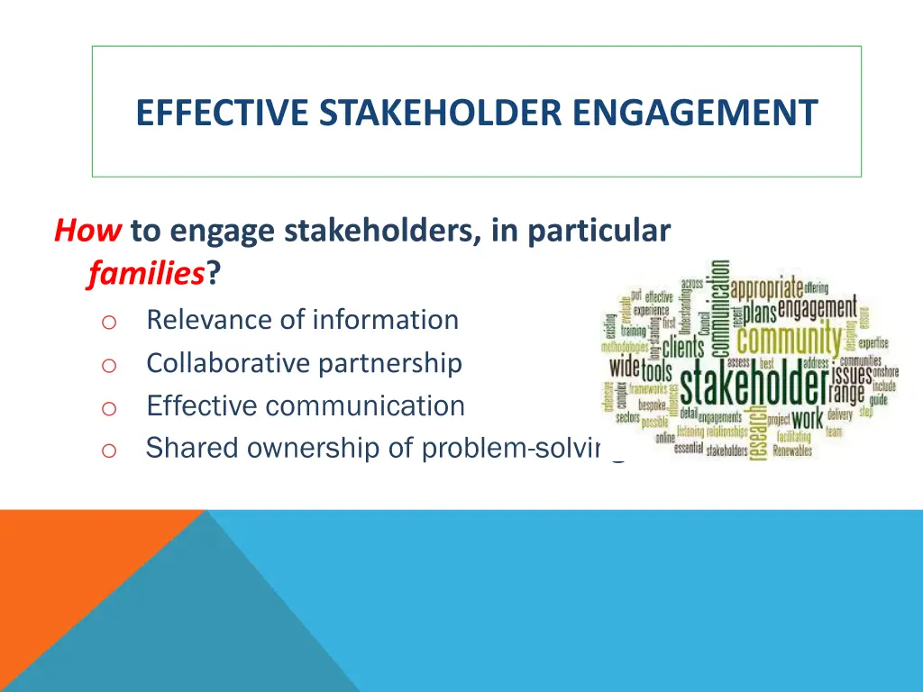 effective stakeholder engagement