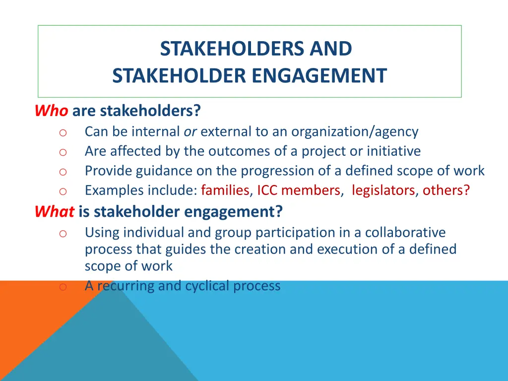 stakeholders and stakeholder engagement