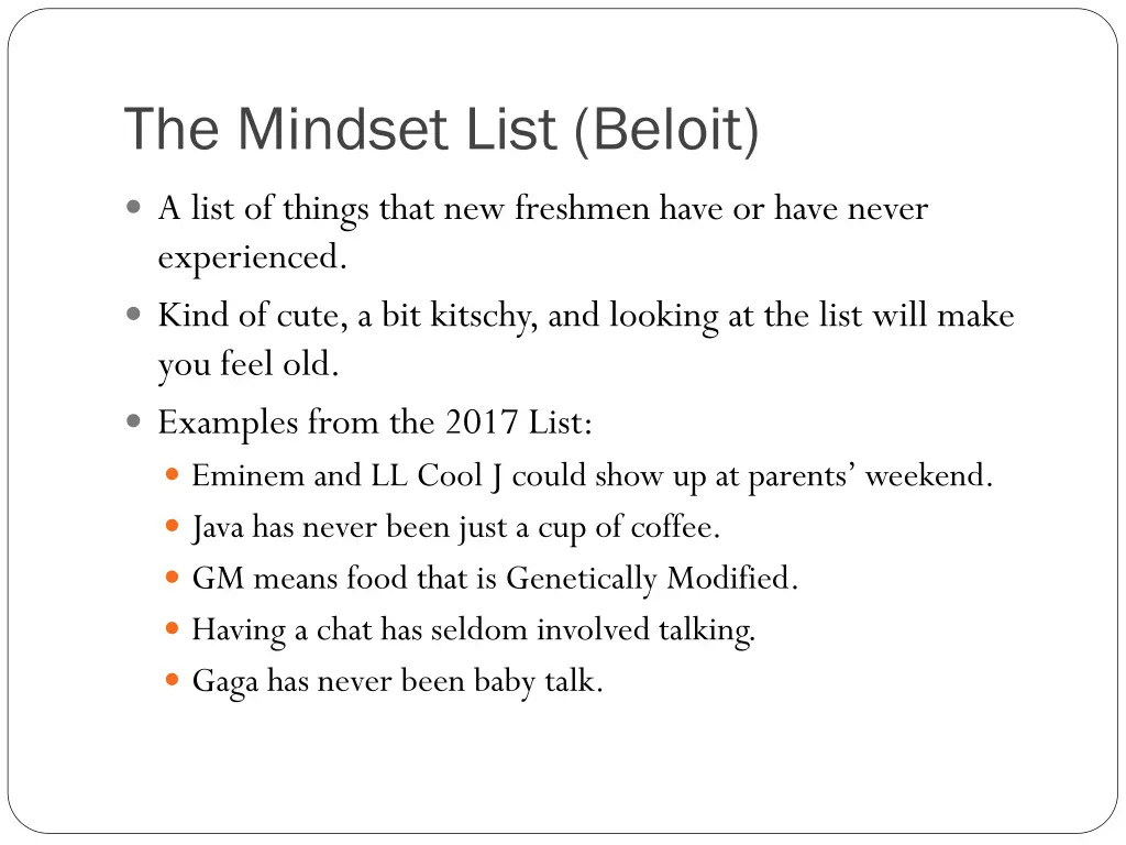 the mindset list beloit