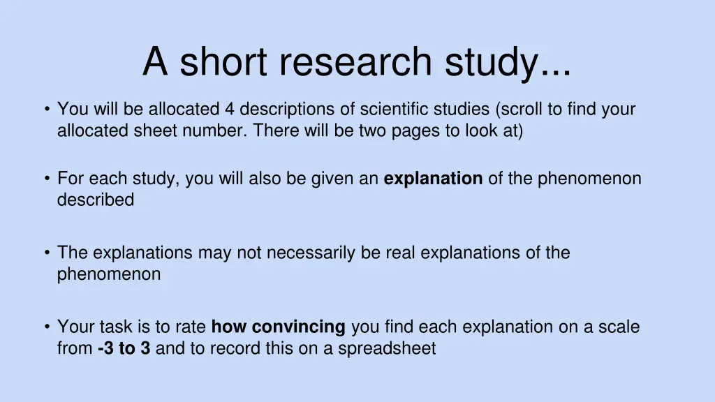 a short research study