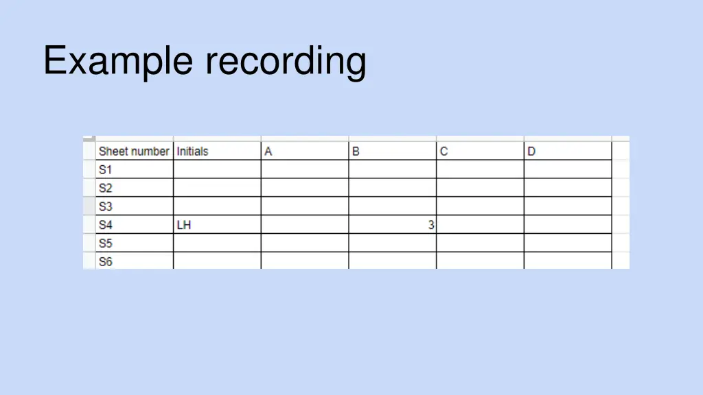 example recording