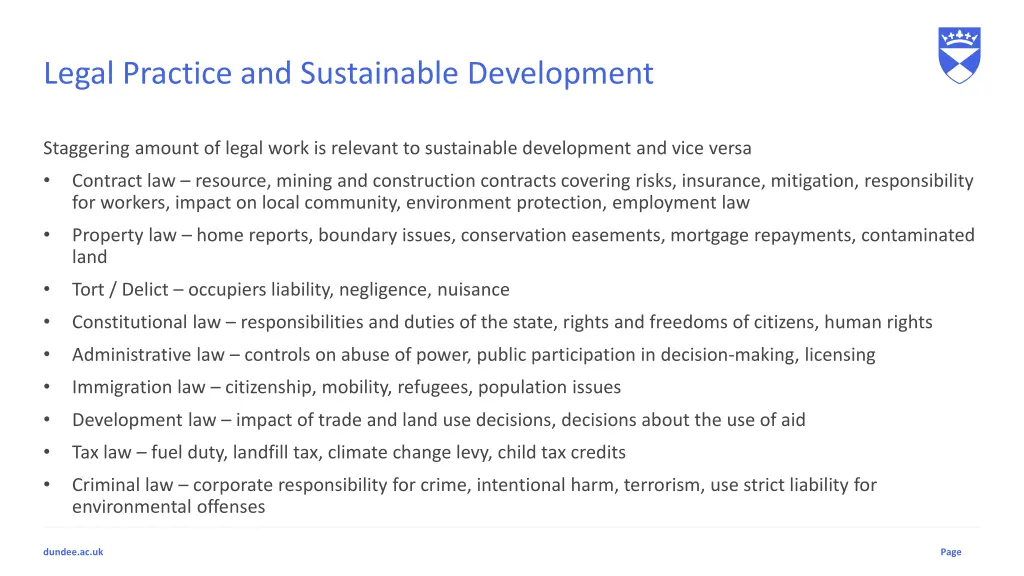 legal practice and sustainable development