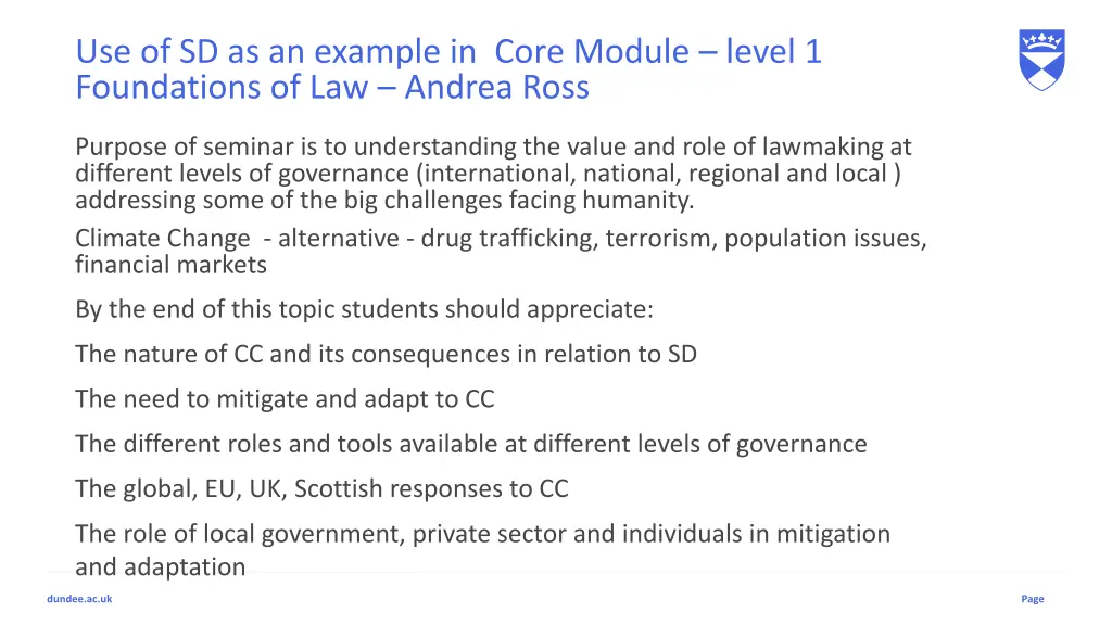 use of sd as an example in core module level