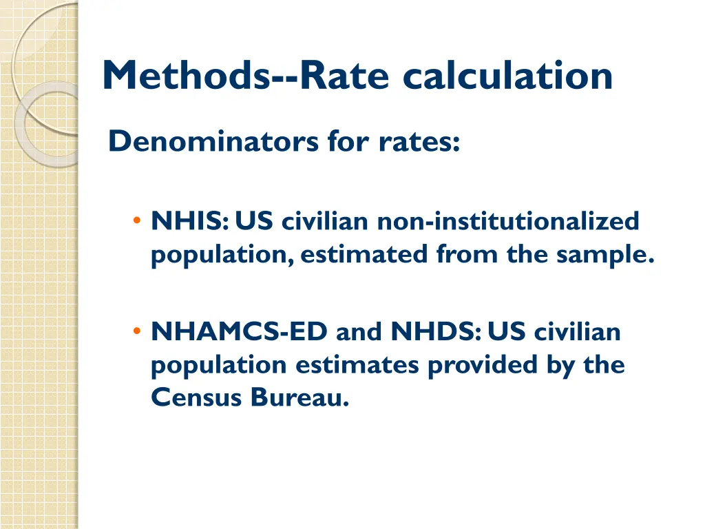 methods rate calculation