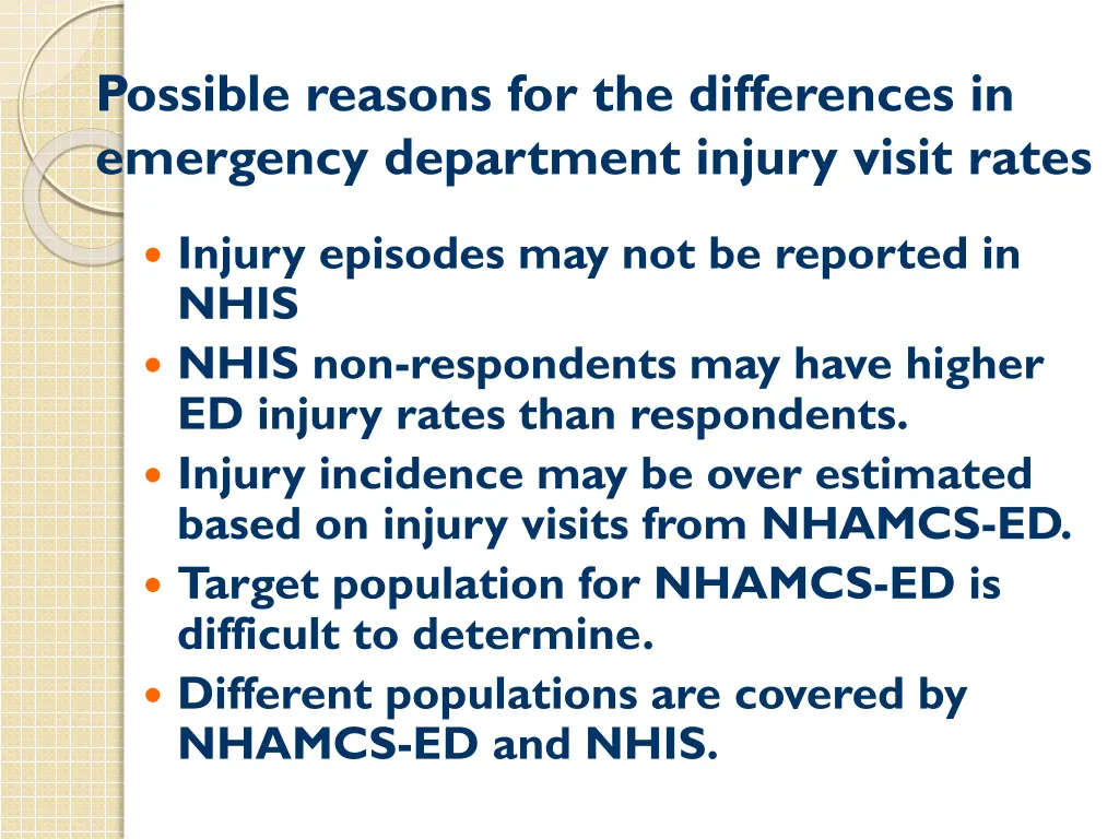 possible reasons for the differences in emergency