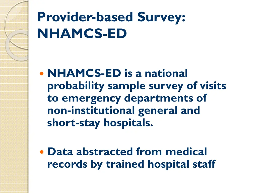 provider based survey nhamcs ed