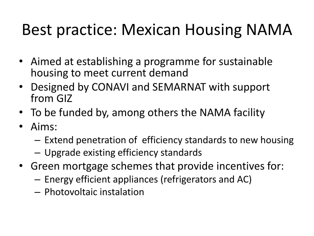 best practice mexican housing nama