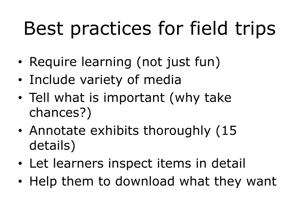 best practices for field trips