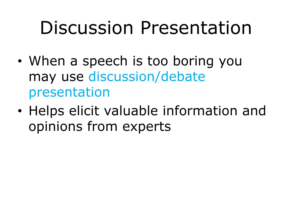 discussion presentation