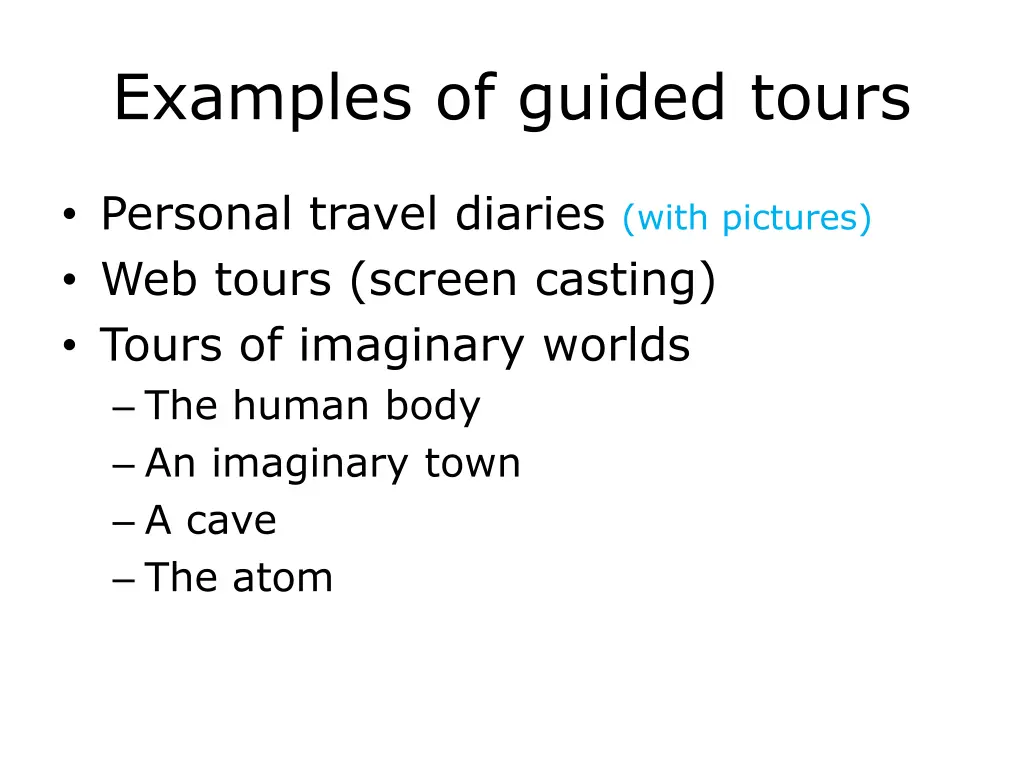 examples of guided tours