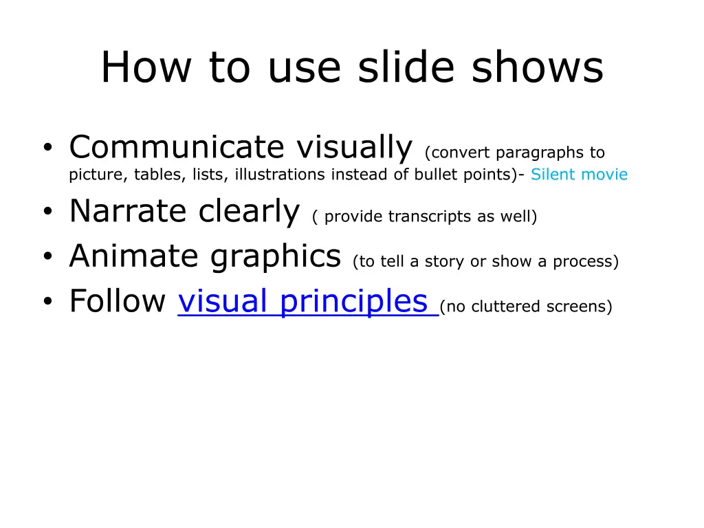 how to use slide shows