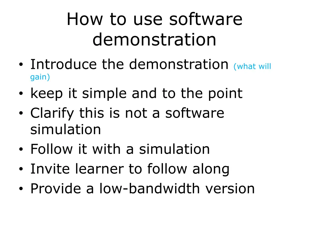 how to use software demonstration introduce