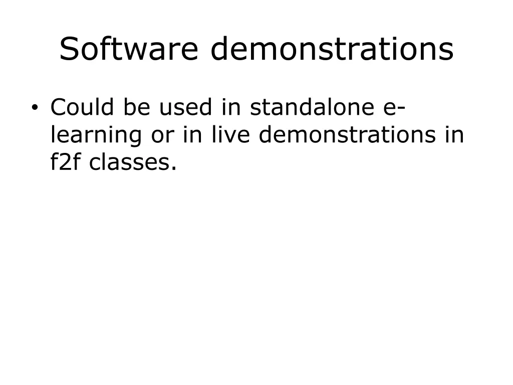 software demonstrations