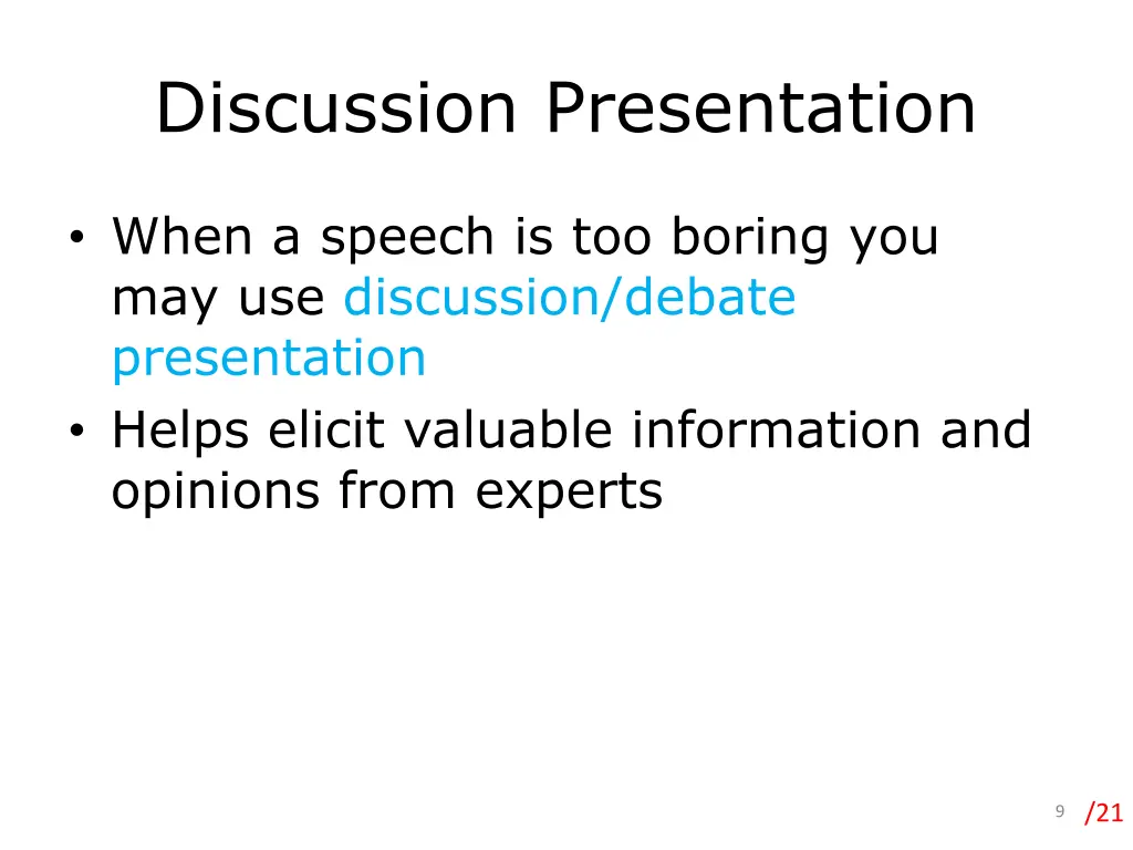 discussion presentation