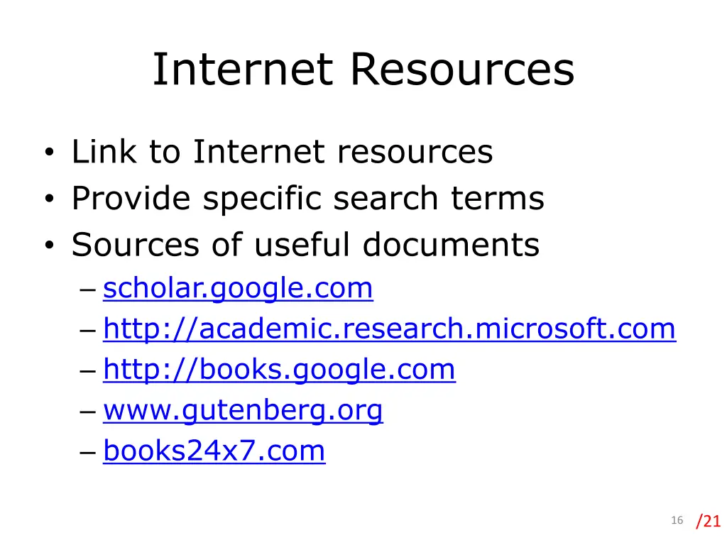 internet resources