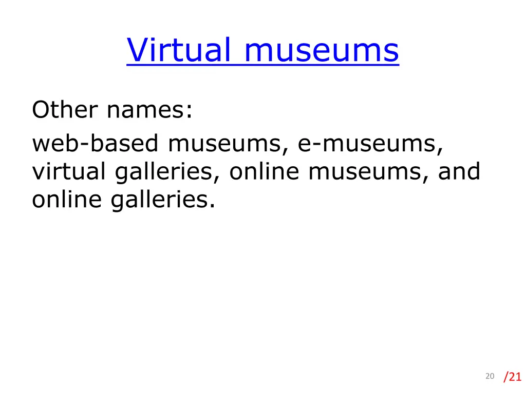 virtual museums