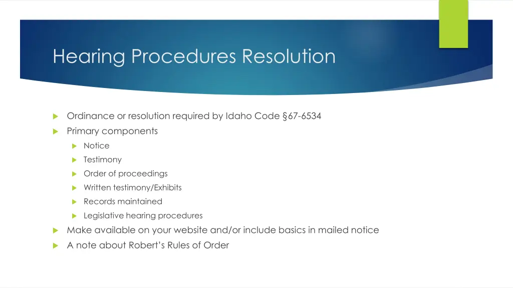 hearing procedures resolution