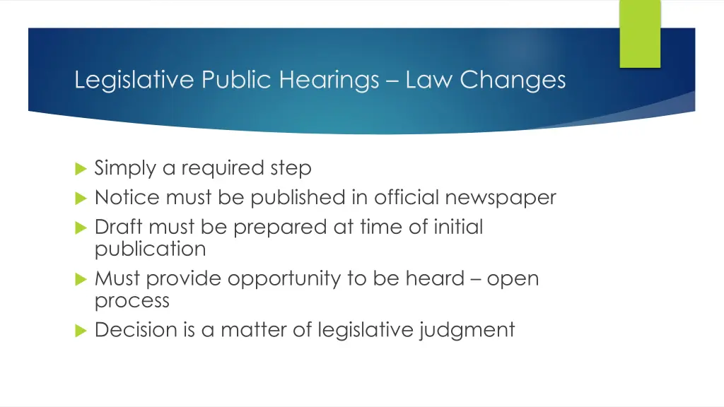 legislative public hearings law changes