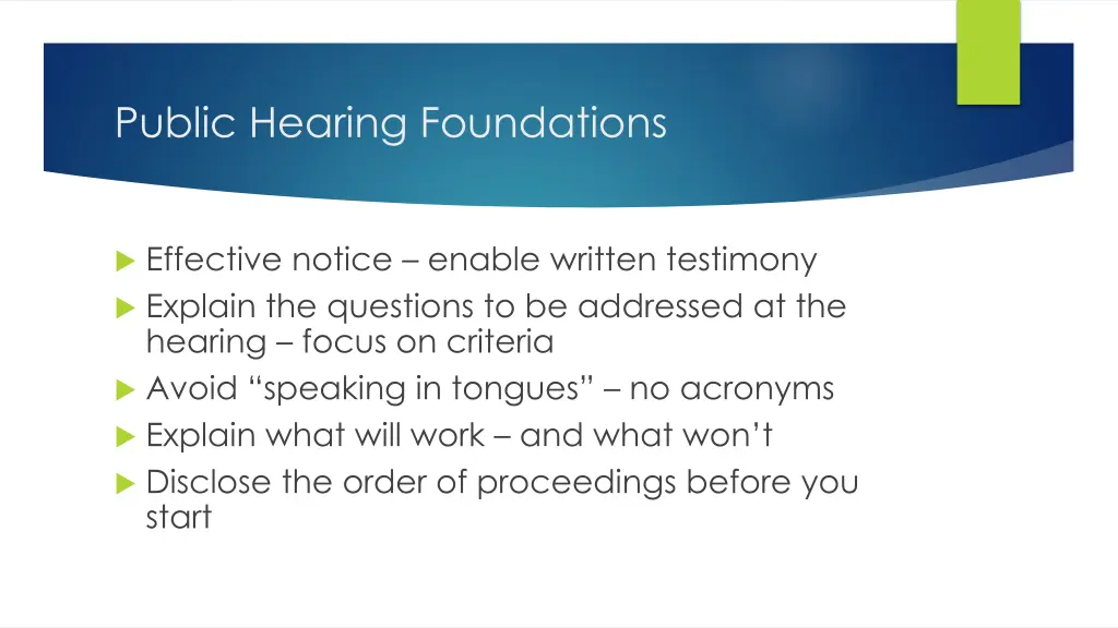 public hearing foundations