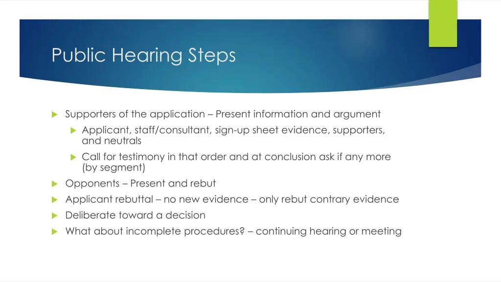 public hearing steps