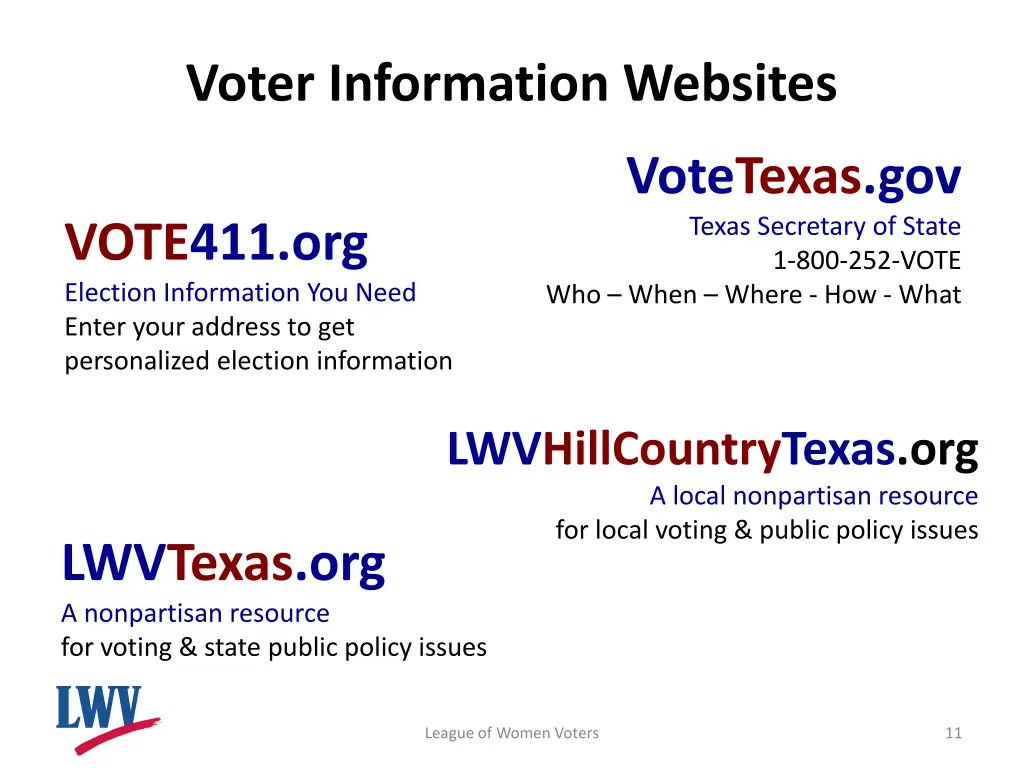 voter information websites