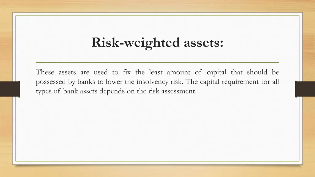 risk weighted assets