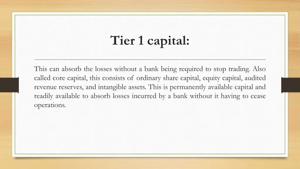 tier 1 capital