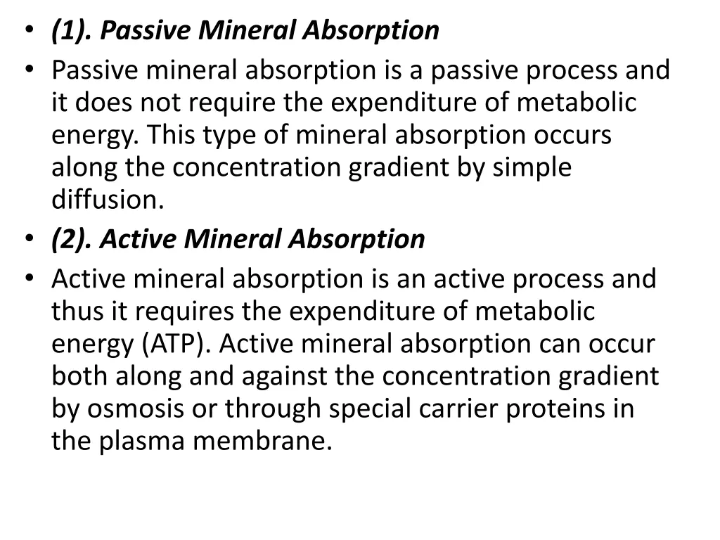 1 passive mineral absorption passive mineral