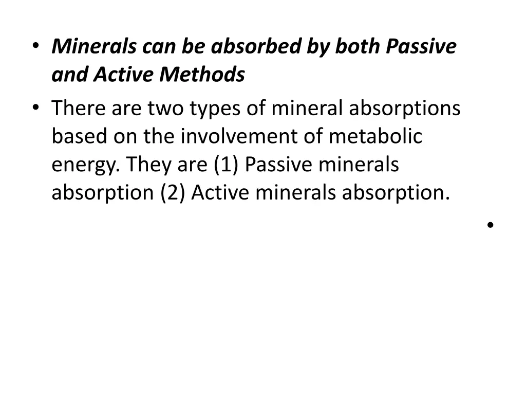 minerals can be absorbed by both passive