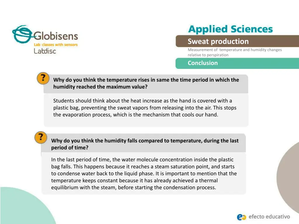 sweat production measurement of temperature 17