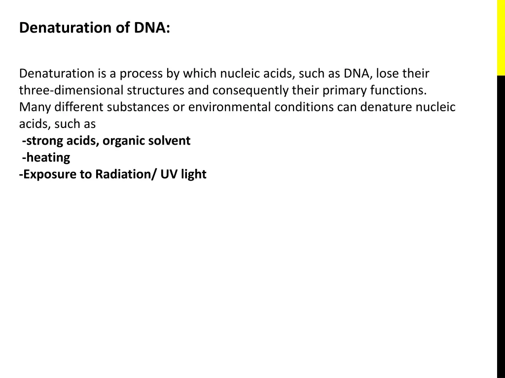 denaturation of dna