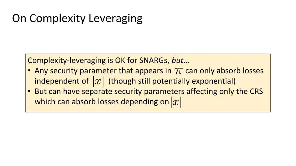 on complexity leveraging 1