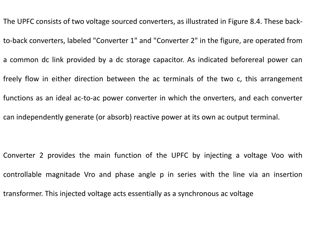 the upfc consists of two voltage sourced