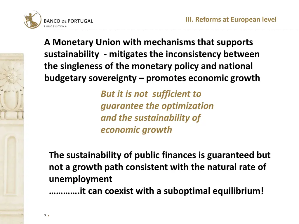 iii reforms at european level 1