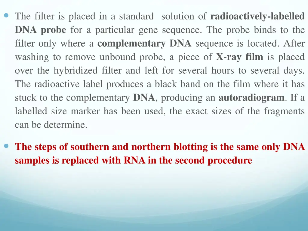 the filter is placed in a standard solution