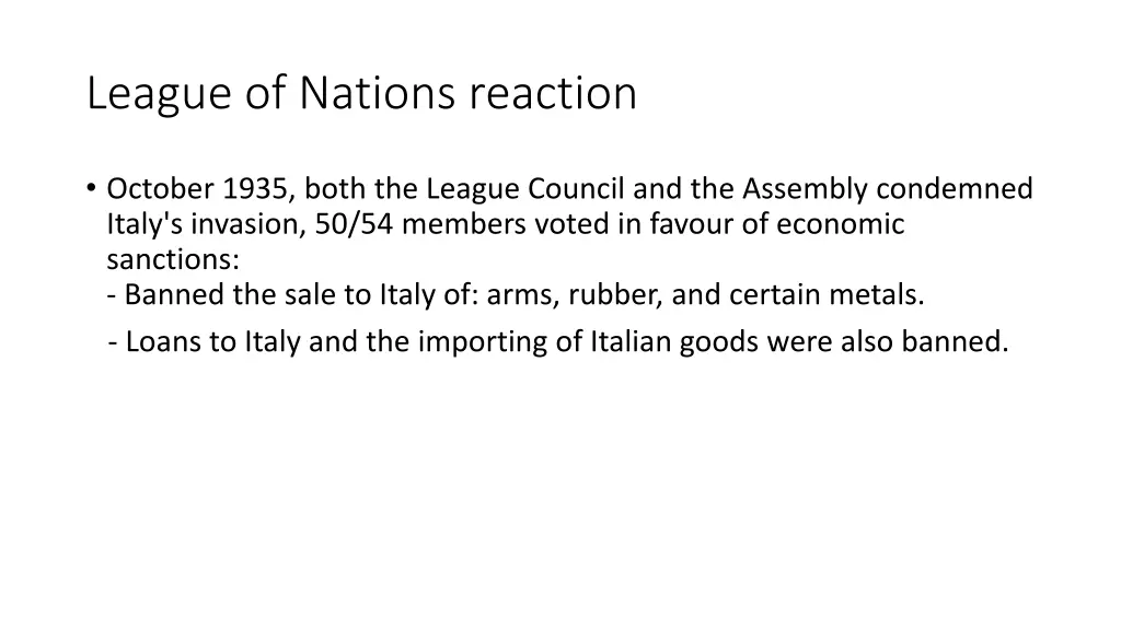 league of nations reaction