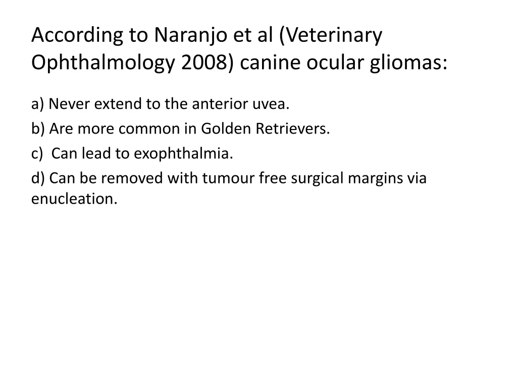 according to naranjo et al veterinary