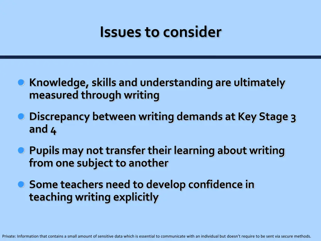 issues to consider