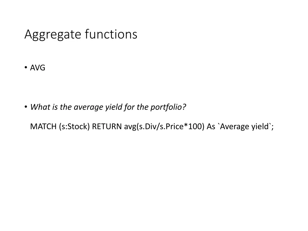 aggregate functions 1