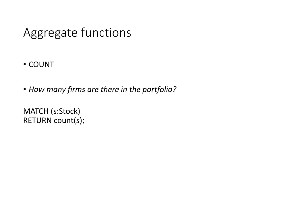 aggregate functions