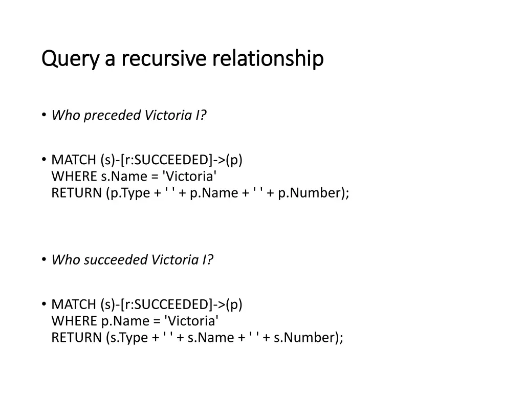 query a recursive relationship query a recursive