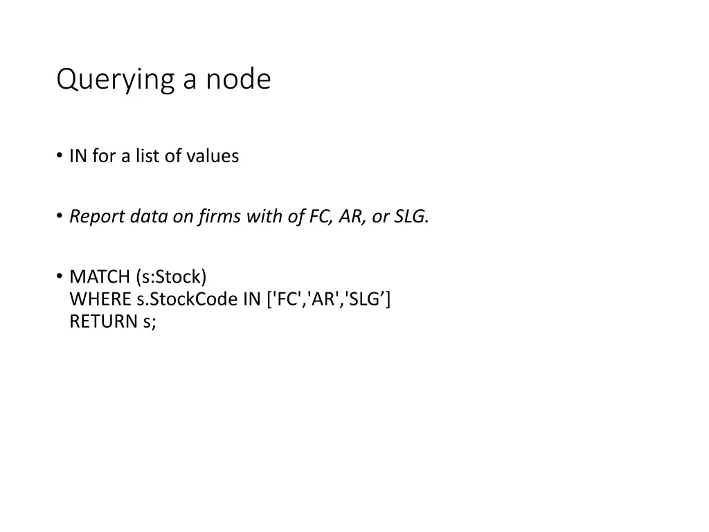 querying a node 4