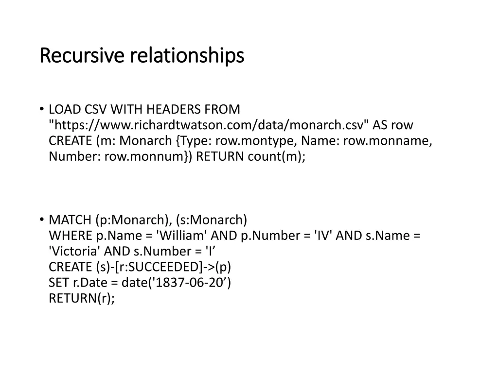 recursive relationships recursive relationships 1