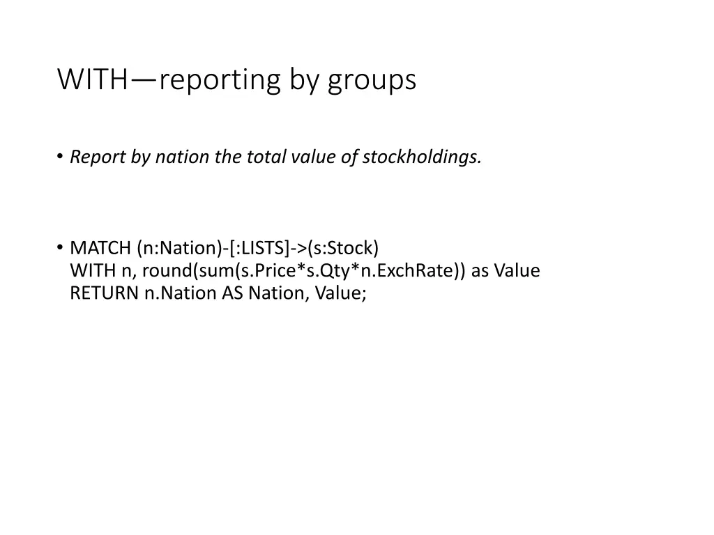 with reporting by groups