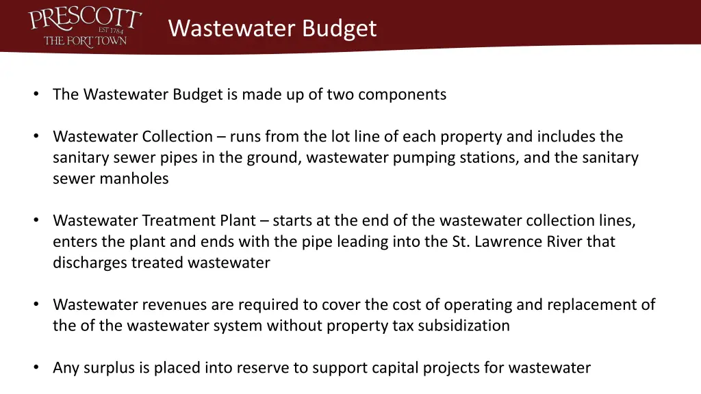 wastewater budget