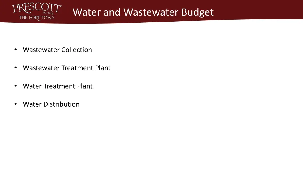 water and wastewater budget