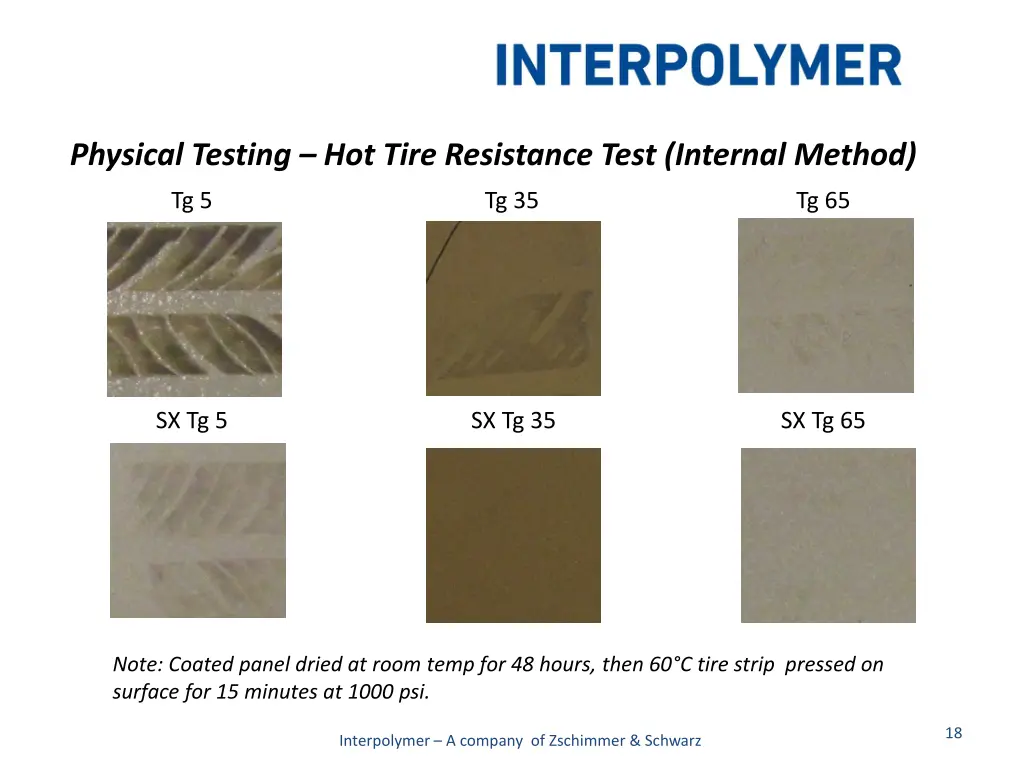 physical testing hot tire resistance test