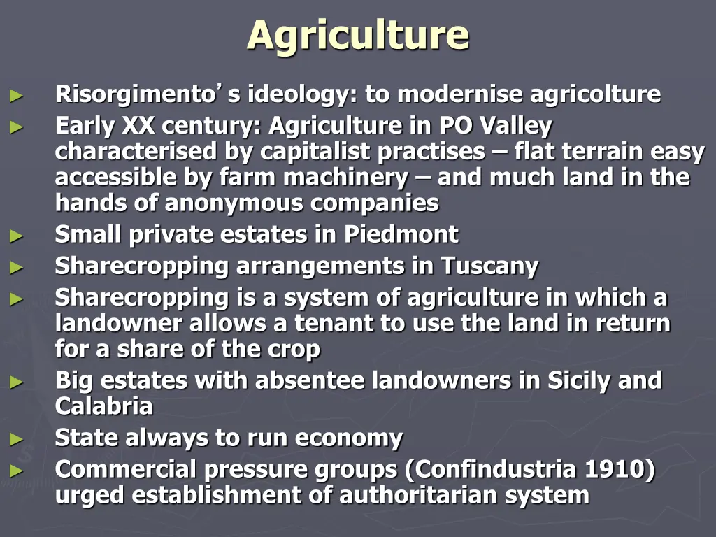 agriculture