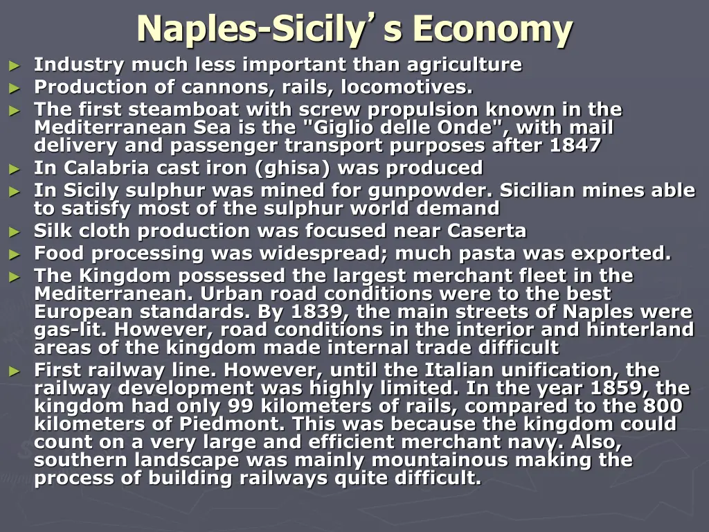 naples sicily s economy industry much less