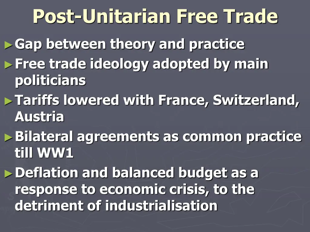 post unitarian free trade